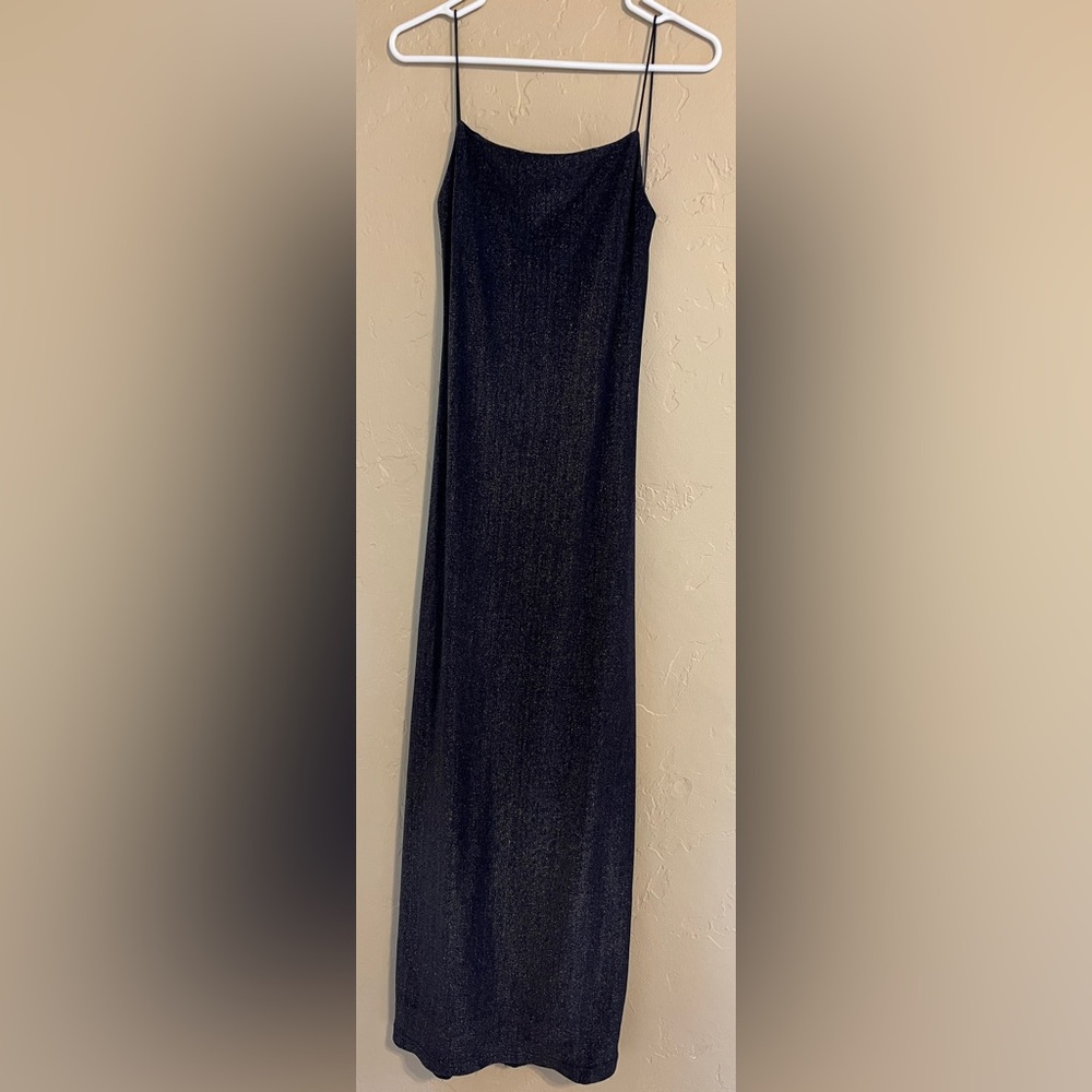 A FORTIORI navy blue vintage glittery shimmer dress gown  medium
